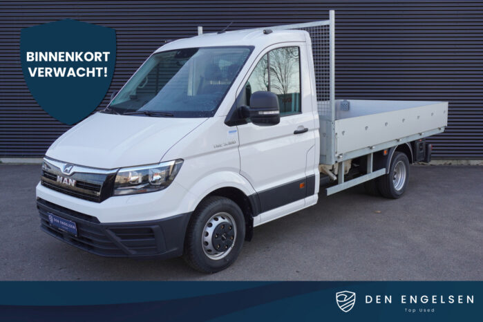 MAN TGE 5.180 dubbellucht 180pk open laadbak Trekhaak Standkachel Cruise control 3-Zits Euro6